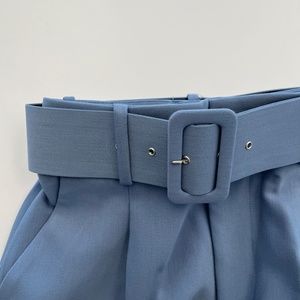 ZARA Light Blue PANTS WITH FABRIC-COVERED BELT